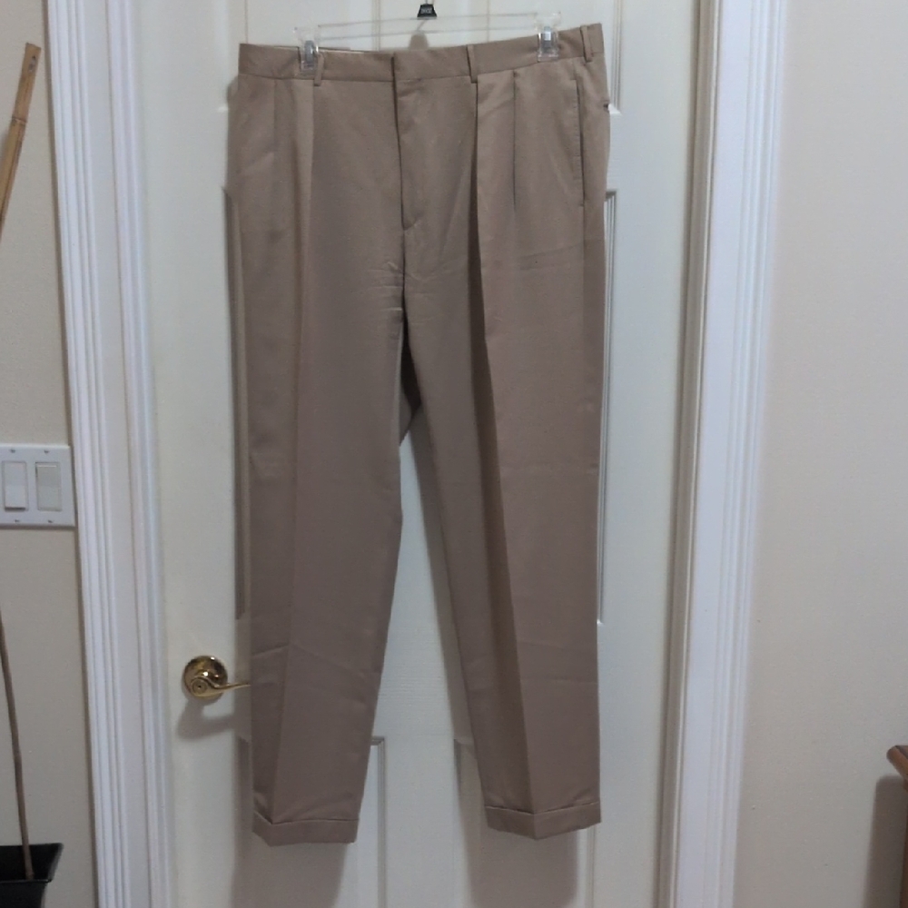 Polo by Ralph Lauren Men's Made in Italy Virgin Wool Dalton Tan Dress Pants 38